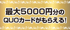 最大5000円分のQUOカードがもらえる!